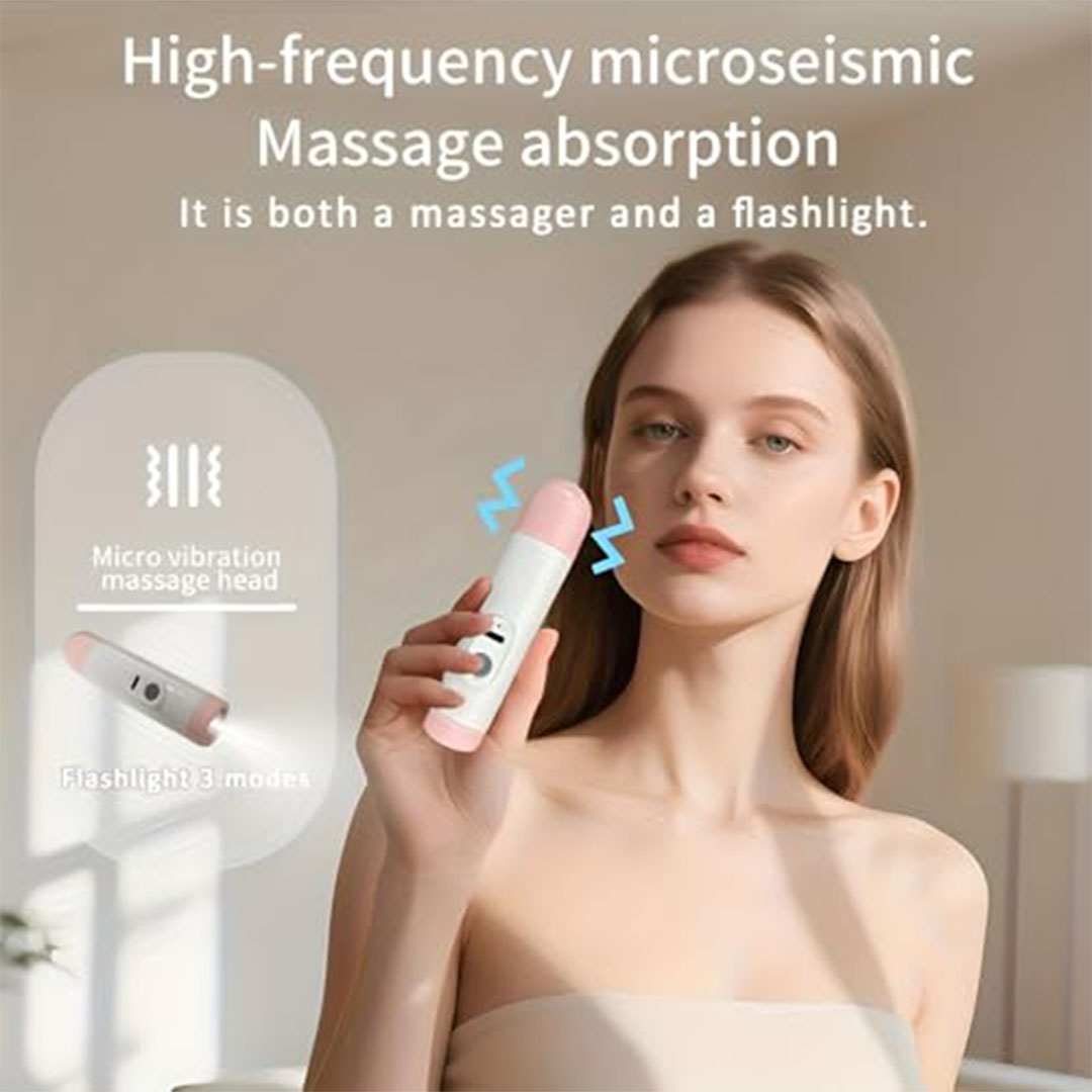 مصباح يدوي قابل لإعادة الشحن مع جهاز تدليك