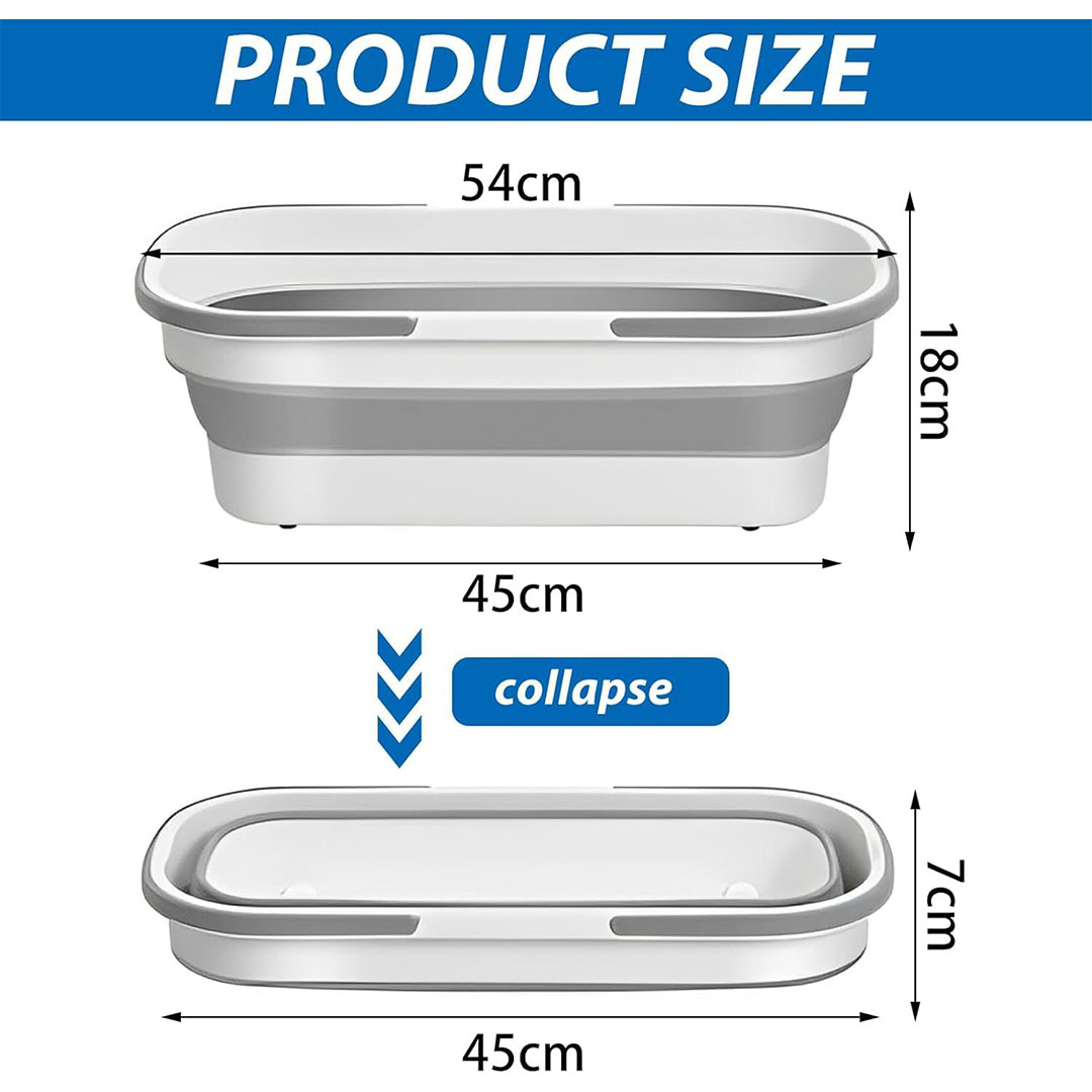 طبق سيليكون قابل للطي مع عجلات ومقابض مزدوجة