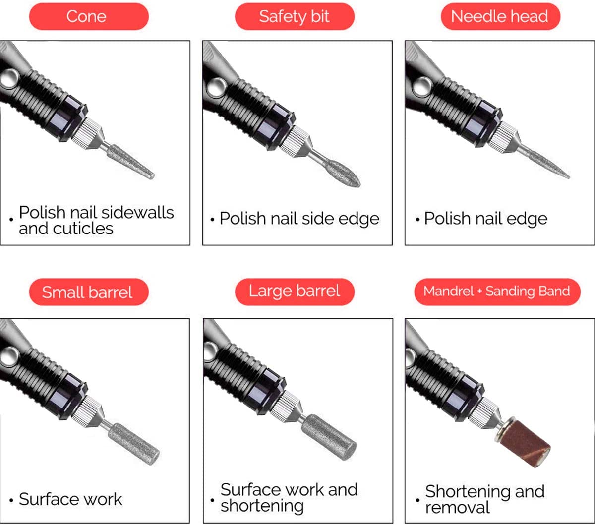 مبرد الأظافر الكهربائي 6في1