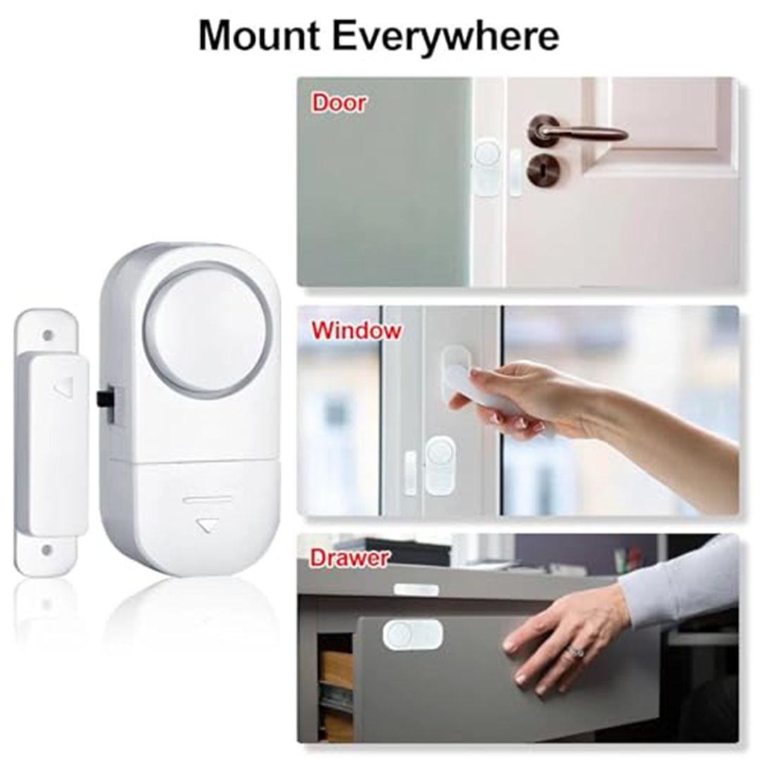 جهاز إنذار لاسلكي للباب والنافذة مع مستشعر مغناطيسي