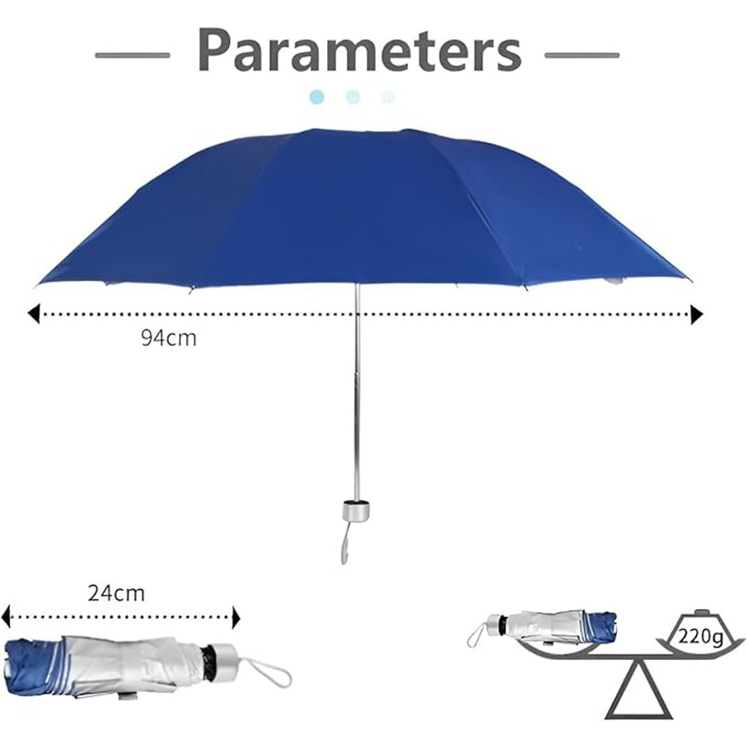 مظلة سفر قابلة للطي بحجم الجيب - أزرق