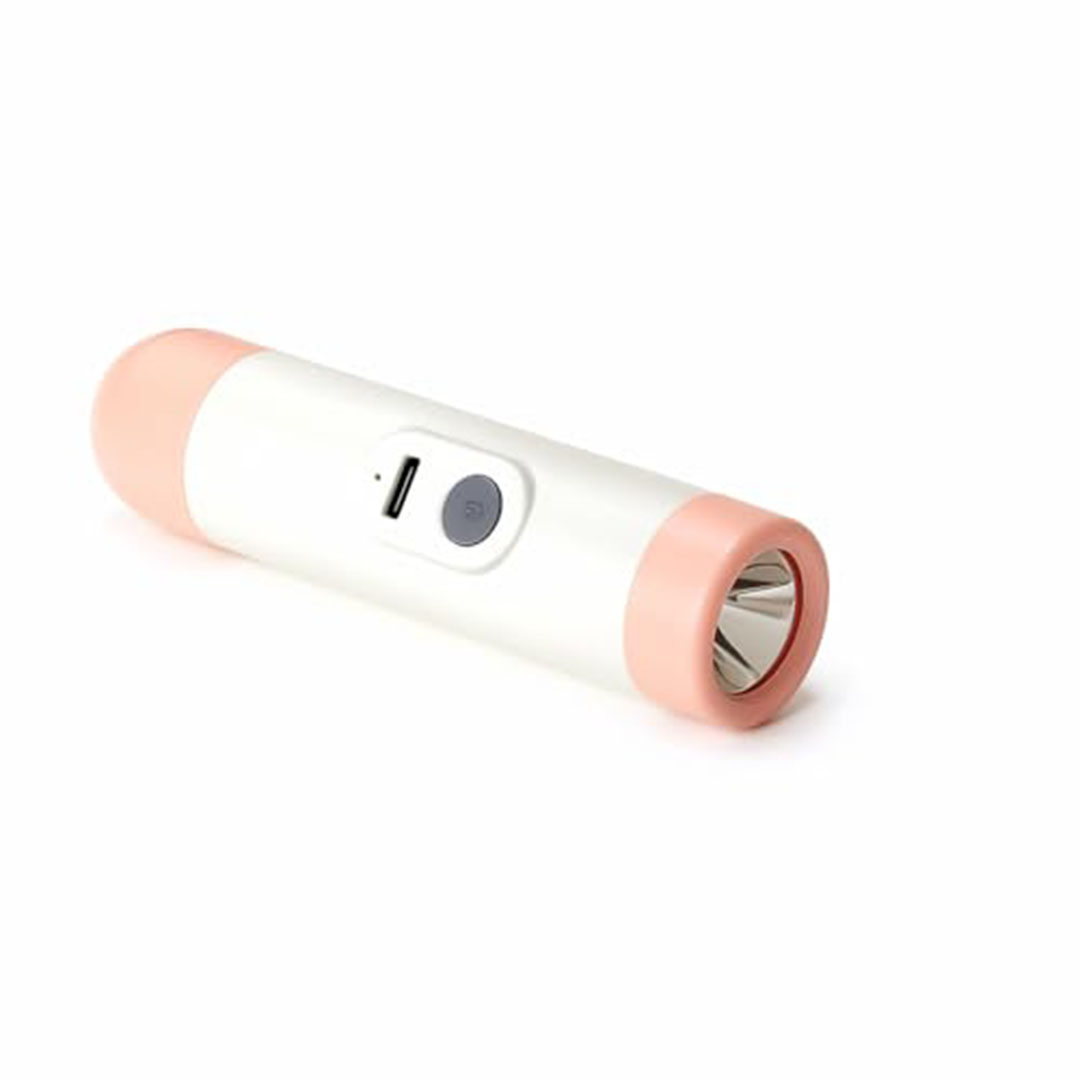 مصباح يدوي قابل لإعادة الشحن مع جهاز تدليك