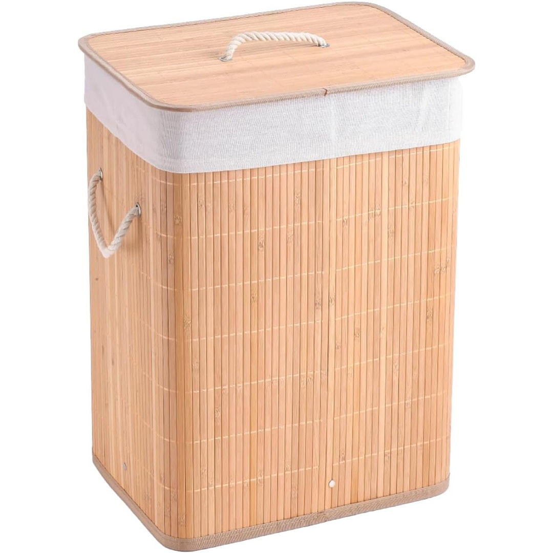 سلة غسيل خيزران - مستطيل